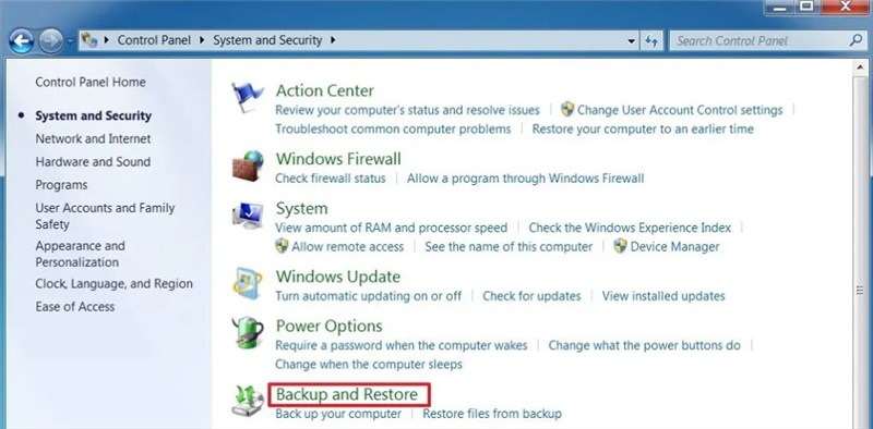 Backup and Restore Windows 7