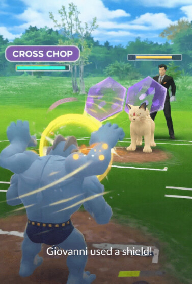 Battle with Machamp Giovanni