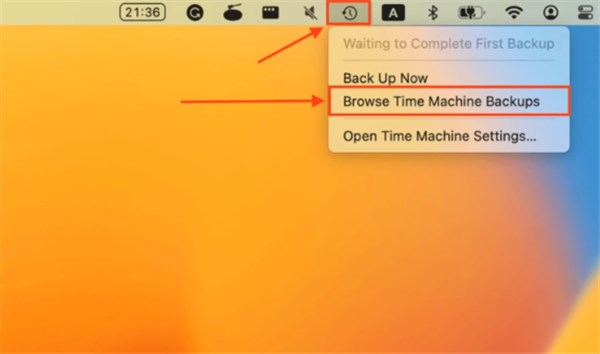 Select Browse Time Machine Backups