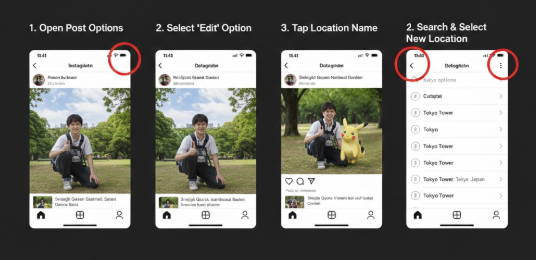How to change the location on an Instagram post