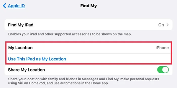 Use This iPhone/iPad as My Location