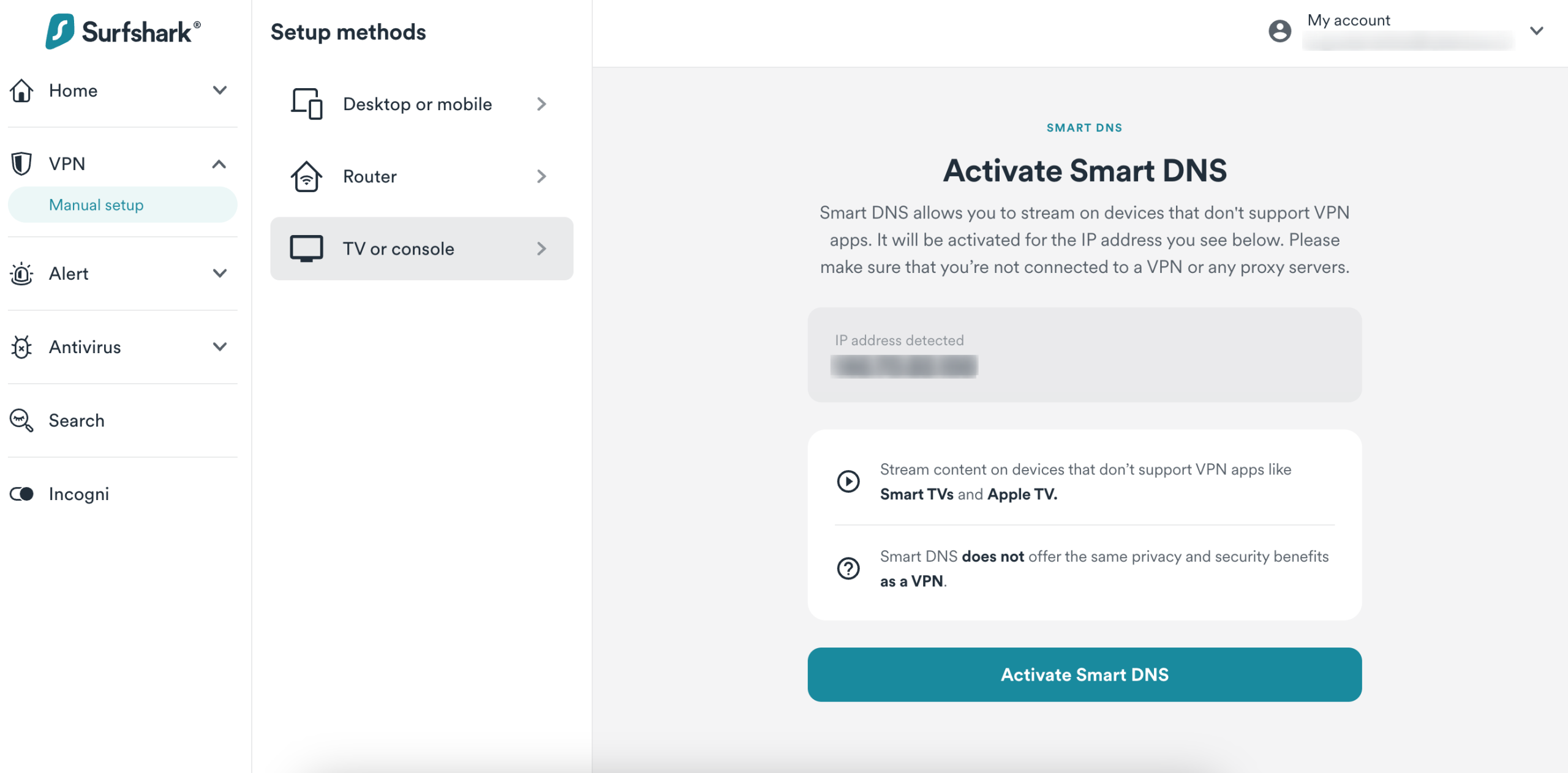Activate Smart DNS