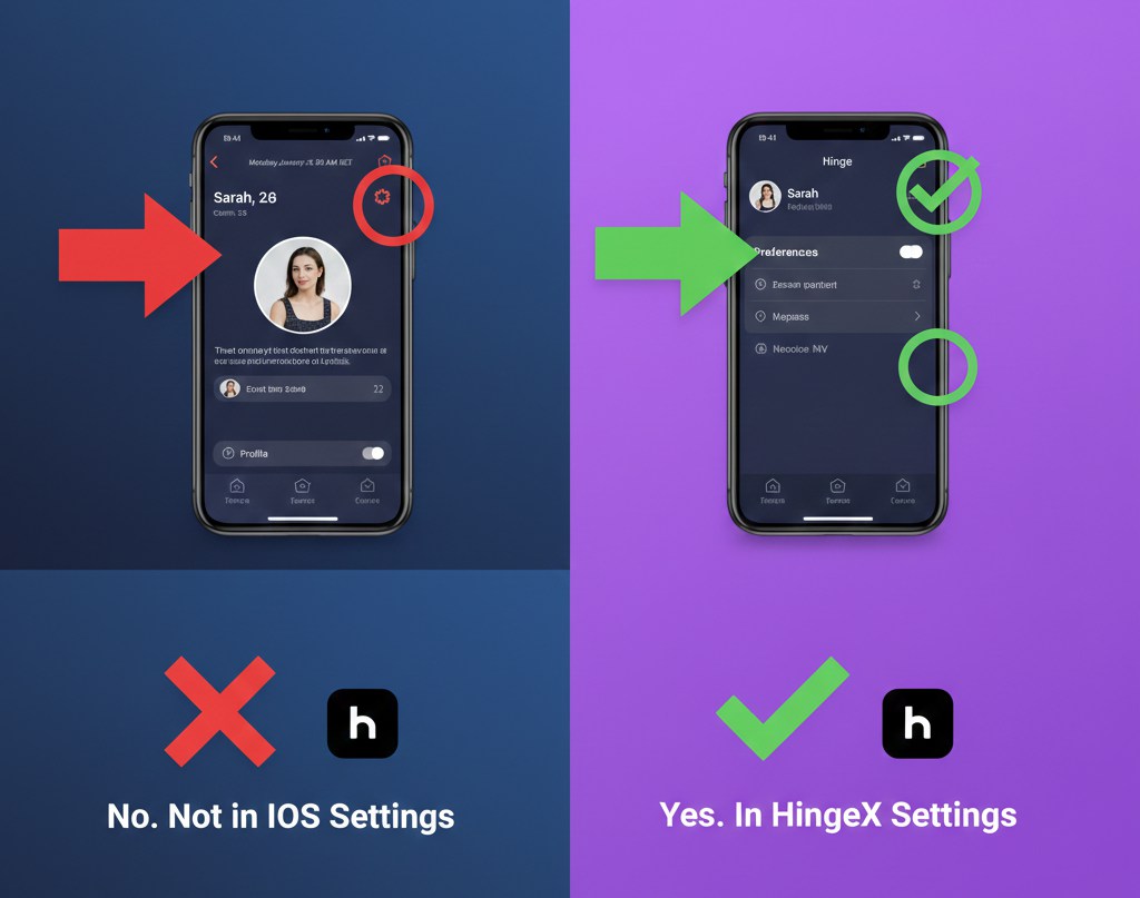 Hinge's location is controlled by its in-app premium settings
