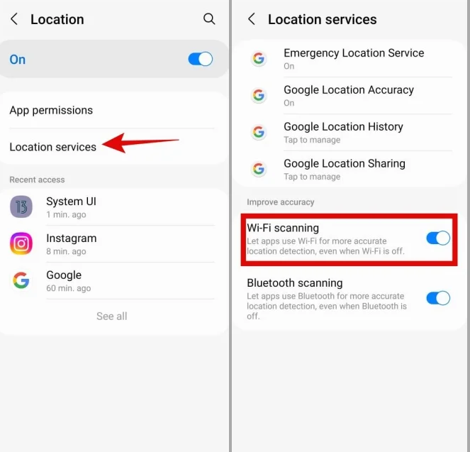 Disable Wi-Fi Scanning