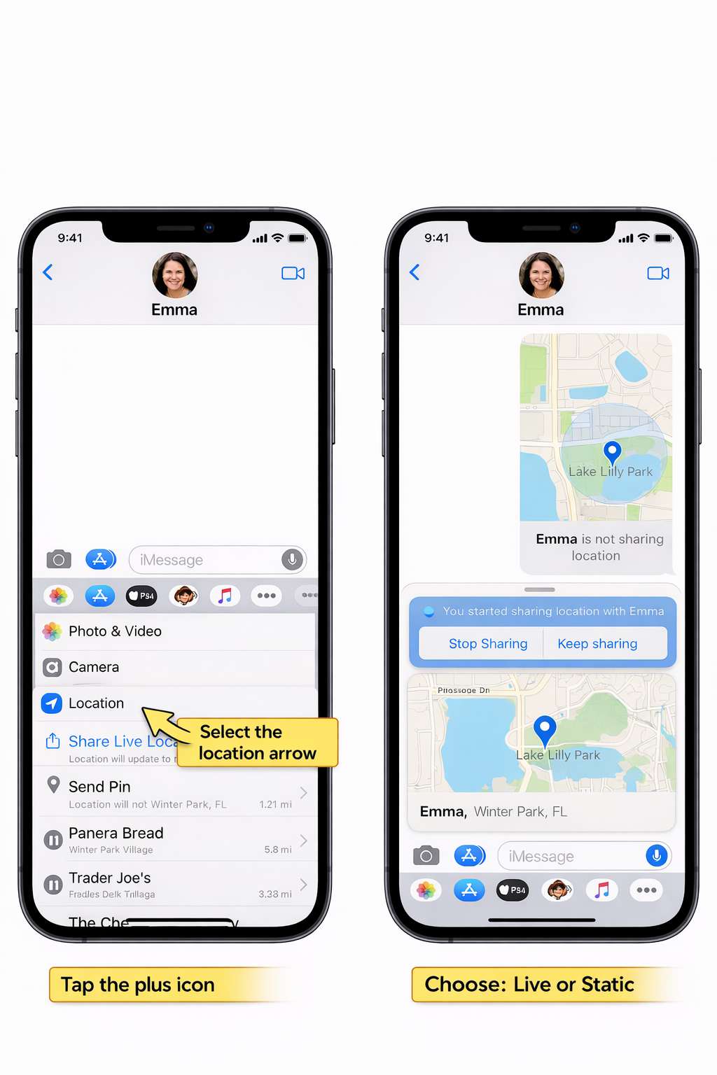 How to share location on Messenger for iPhone
