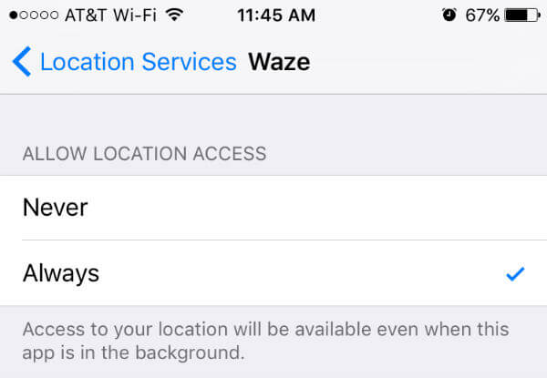 Set Location Permissions to “Allow all the time”