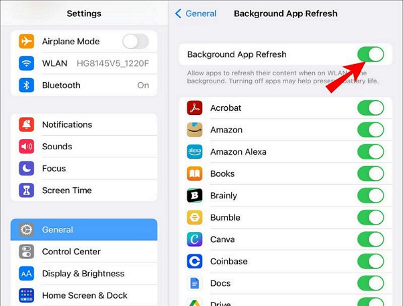 Enable Background App Refresh