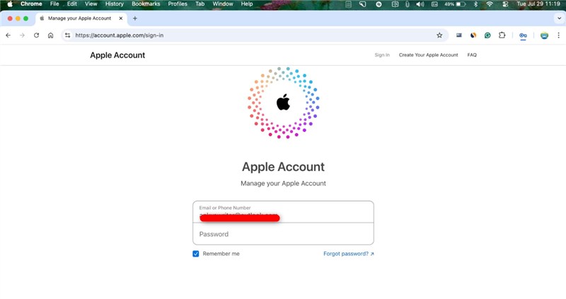 Log In Apple ID