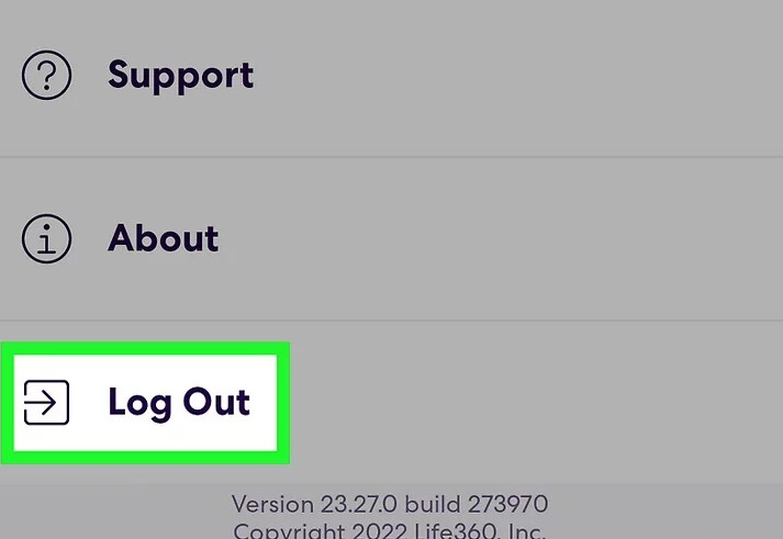 Log out Life360
