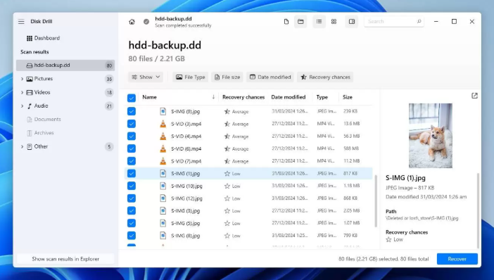 Search for lost data