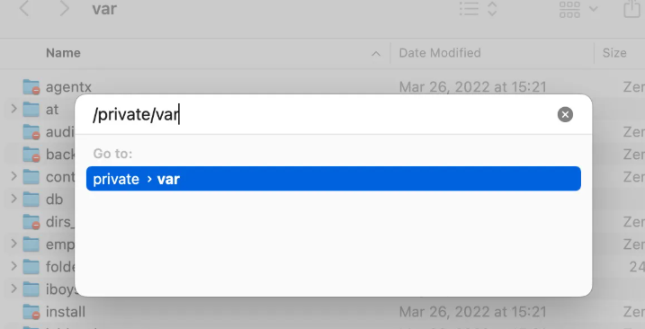  Type /private/var/folders/ 