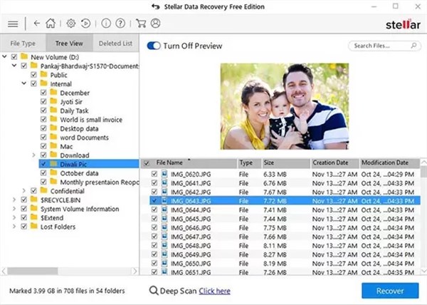 Recover Photo via Stellar Photo Recovery