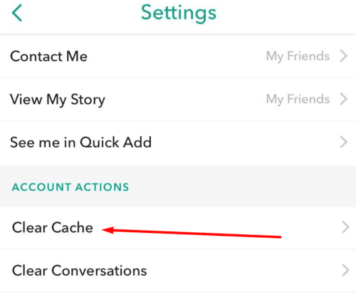 Clear the Snapchat Cache