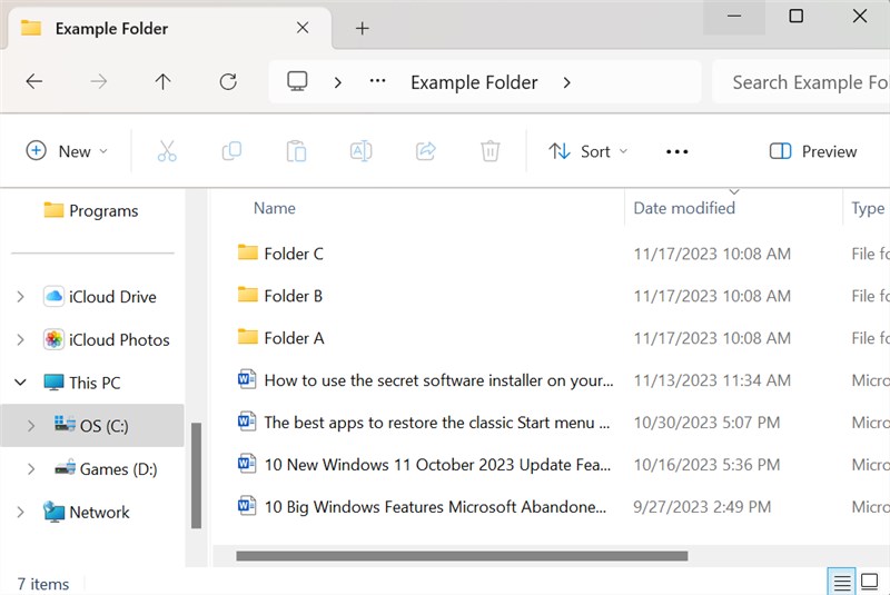 Sort By Date Modified