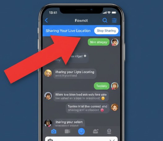 Stop sharing live location on Snapchat from the chat screen