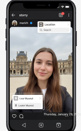 Story creation interface on an Android