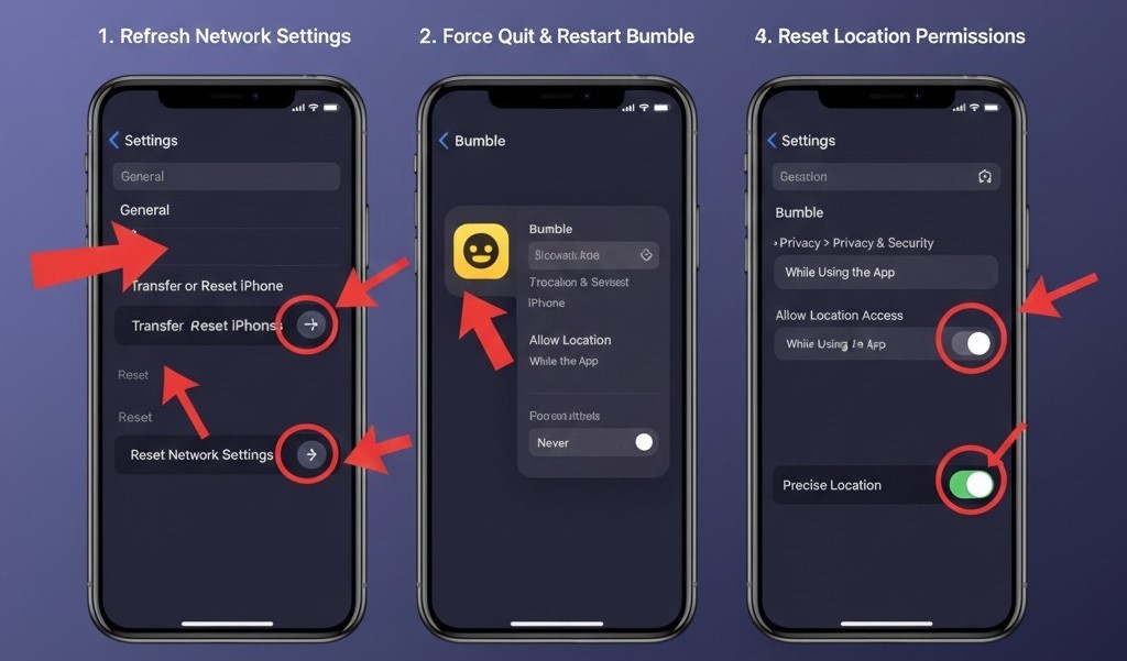 Three troubleshooting steps on iPhone