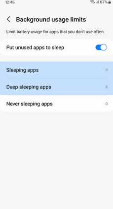 Background usage limits