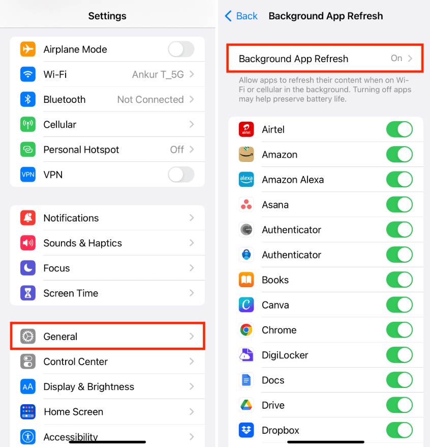 Background App Refresh