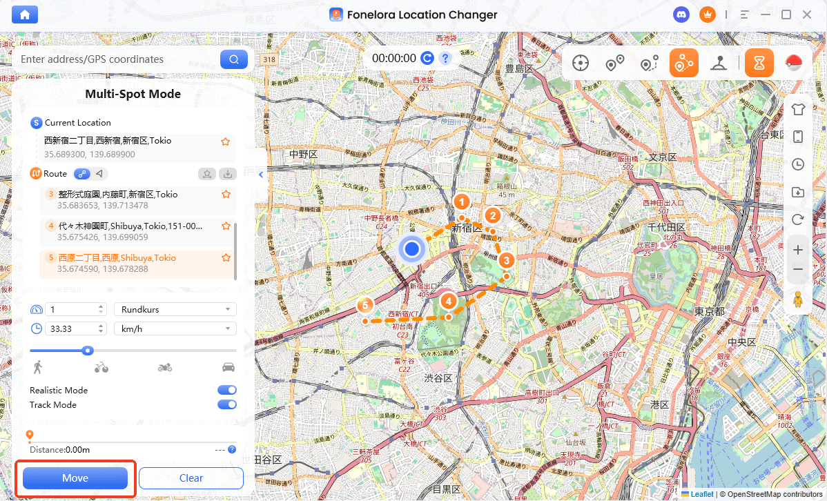 Change Location instantly