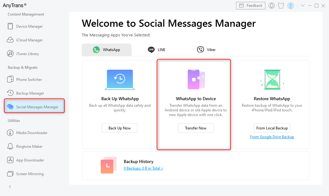 Choose WhatsApp to Device