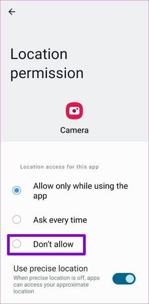 Disable “Location Tags” on your camera