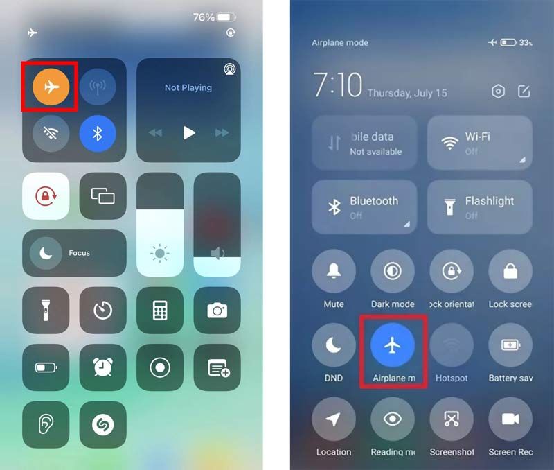 Turn on Airplane Mode
