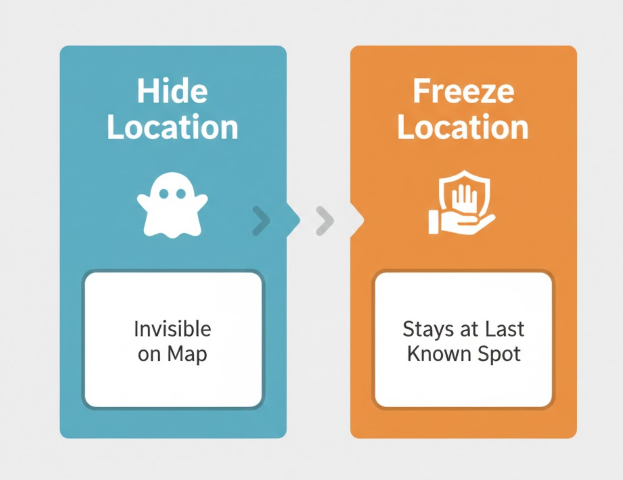 Hide Location VS Freeze Location