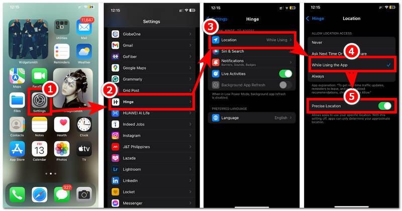 Turn on ‘Precise Location’