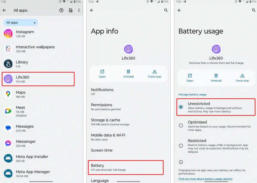 Disable Battery Optimization