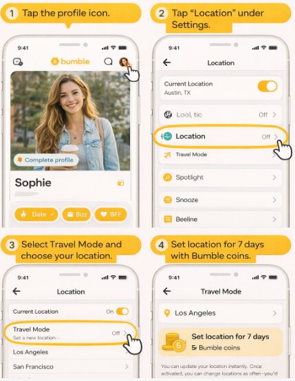 How to Change Location on Bumble Mode
