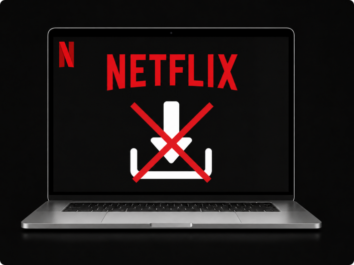 Netflix does not support downloads on Mac.