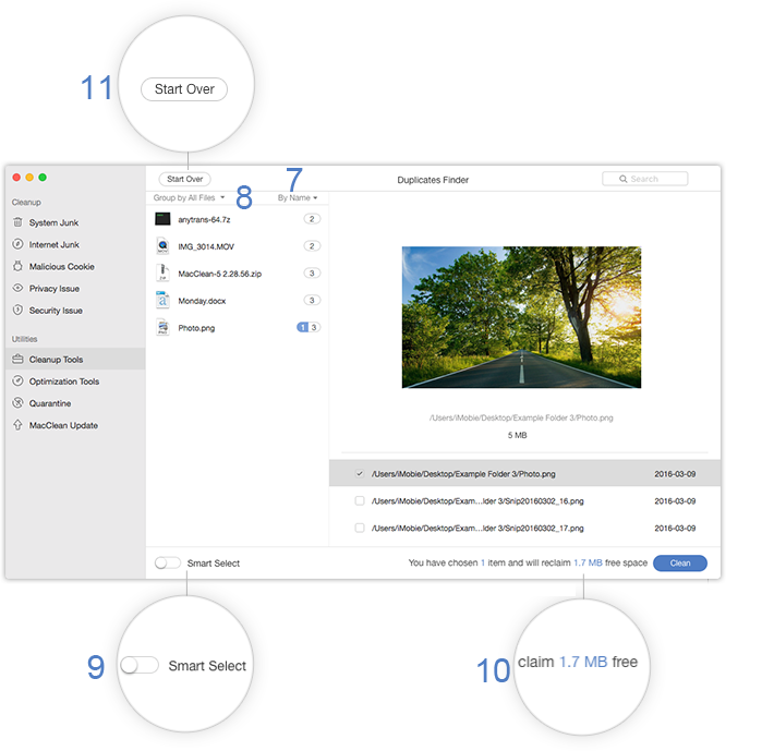 MacClean Cleanup Tools