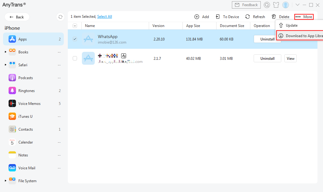 Save WhatsApp to Your App Library