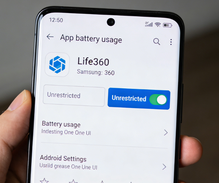 Setting Life360 battery usage