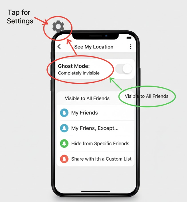 Snapchat's location privacy settings