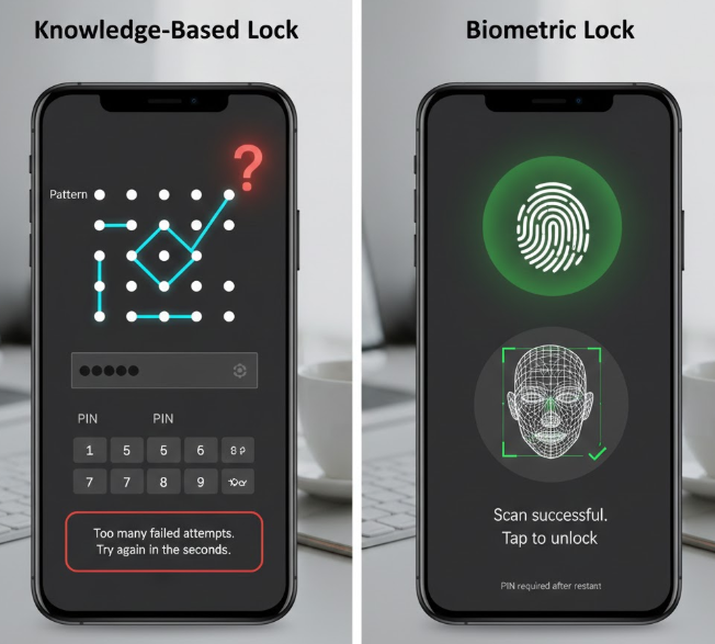 Different types of screen lock 