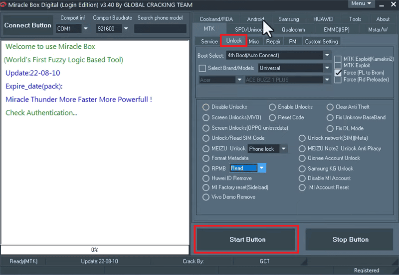 Unlock Phone in Miracle Thunder