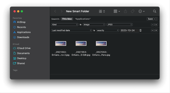 macOS Smart Folder feature