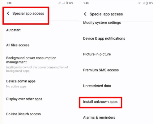Tap Install unknown apps
