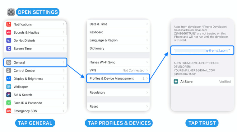 Settings > General > VPN & Device Management