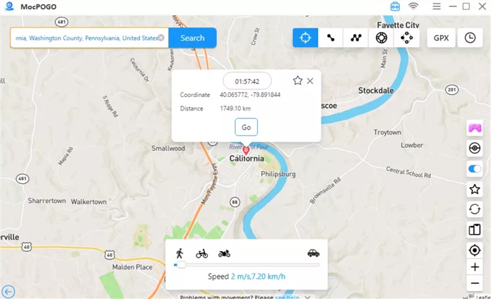 Change Location via MocPOGO