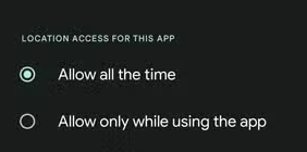 Choose Allow all the time