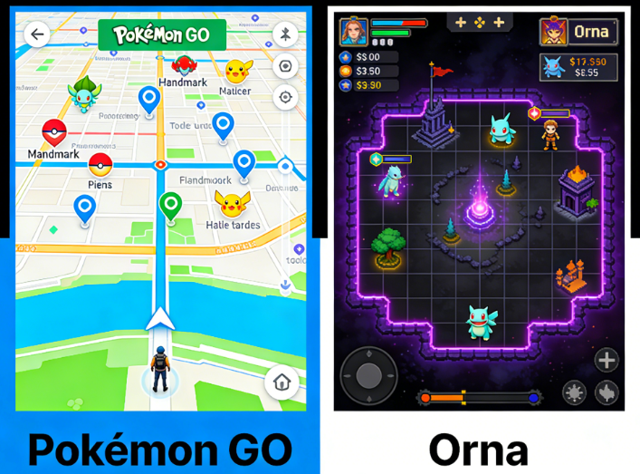 Comparison of actual gameplay maps