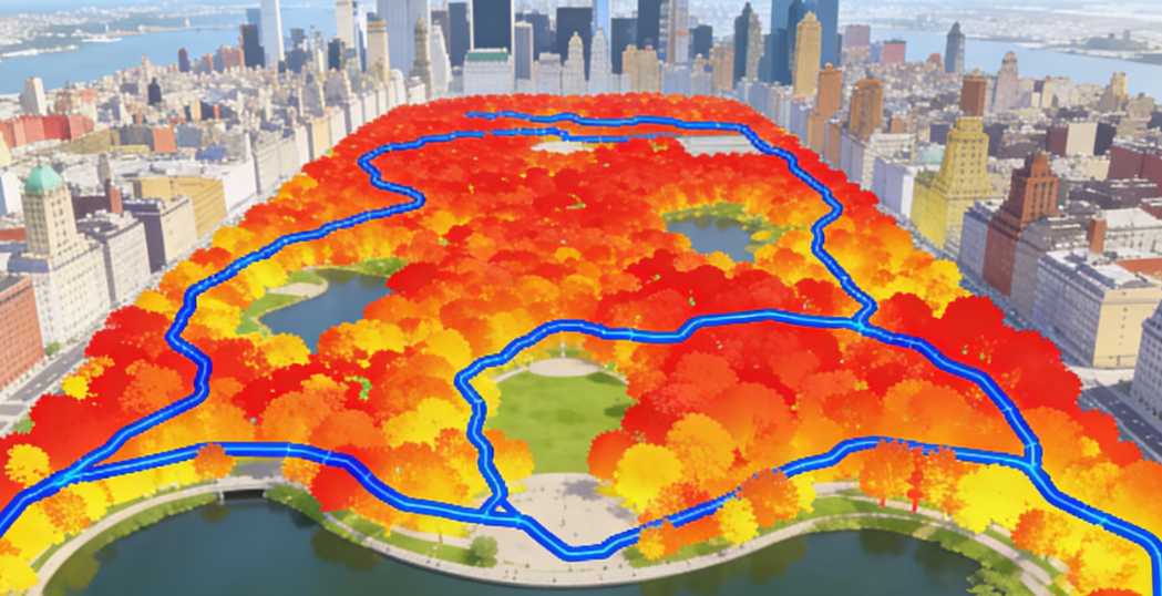 GPX routing paths through Central Park