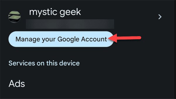 Manage Your Google Account
