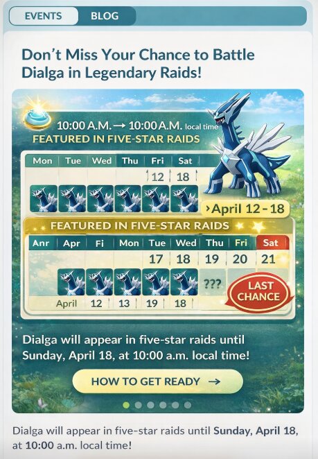 Pokemon Go Raid Schedule