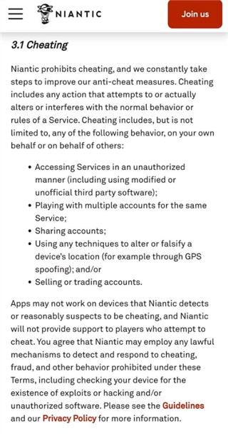 Pokémon GO Terms of Service