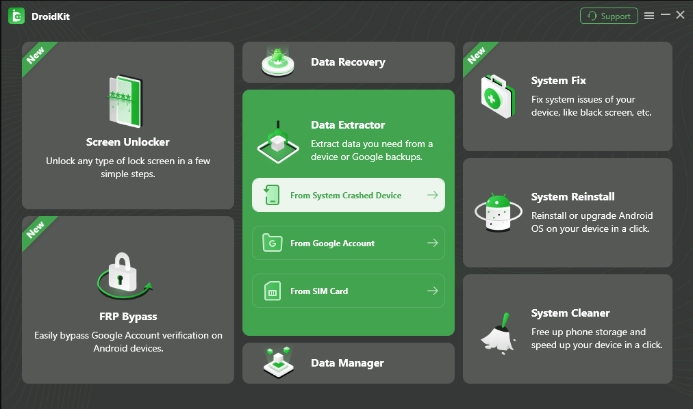 Select Extract from System Crashed Device