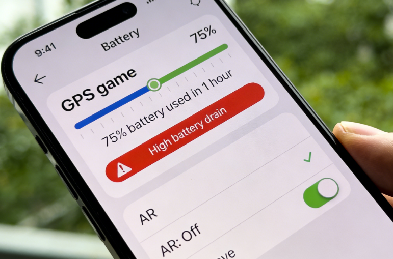 smartphone battery usage screen